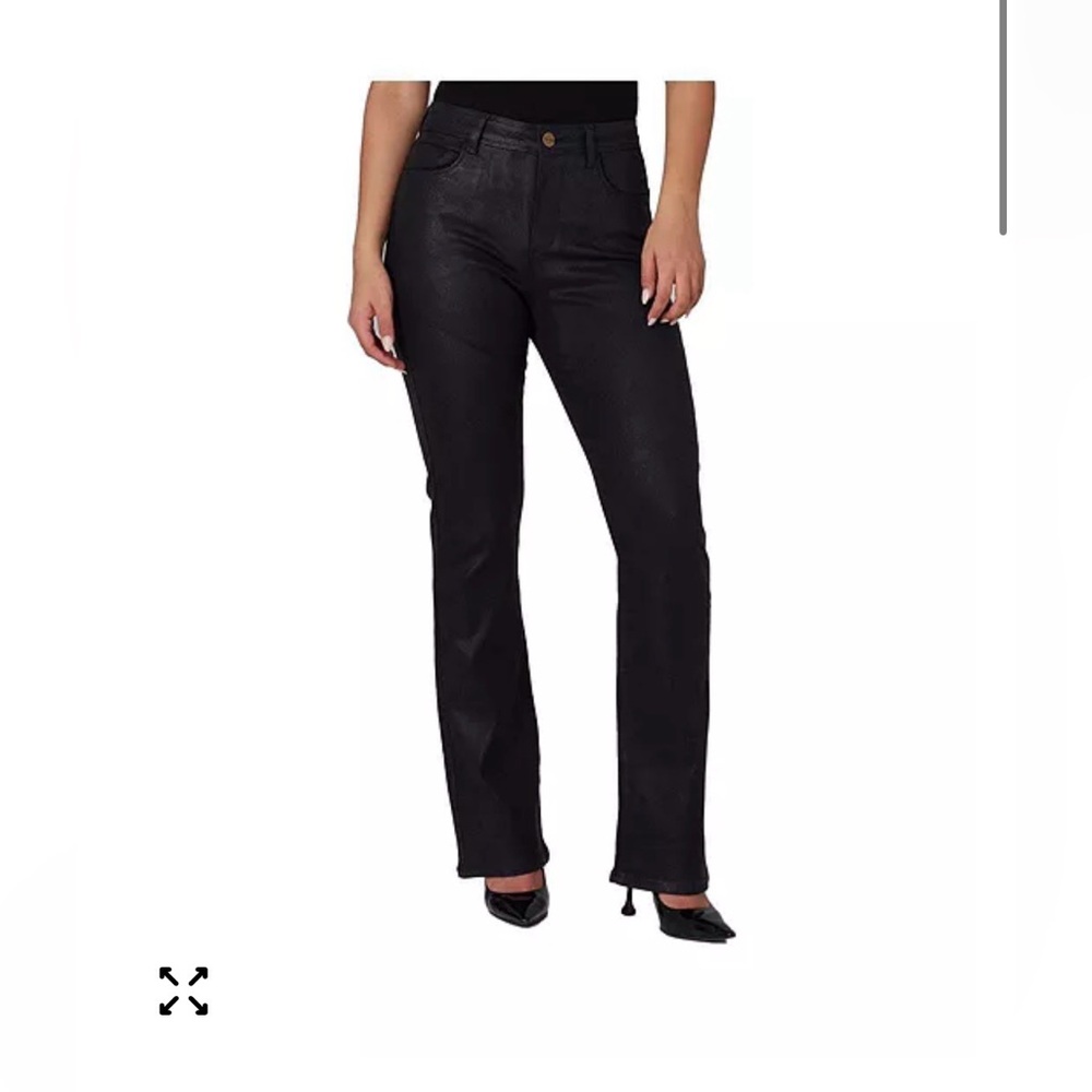 Lola Jeans Billie high-rise bootcut black coated stretch premium denim jeans 24